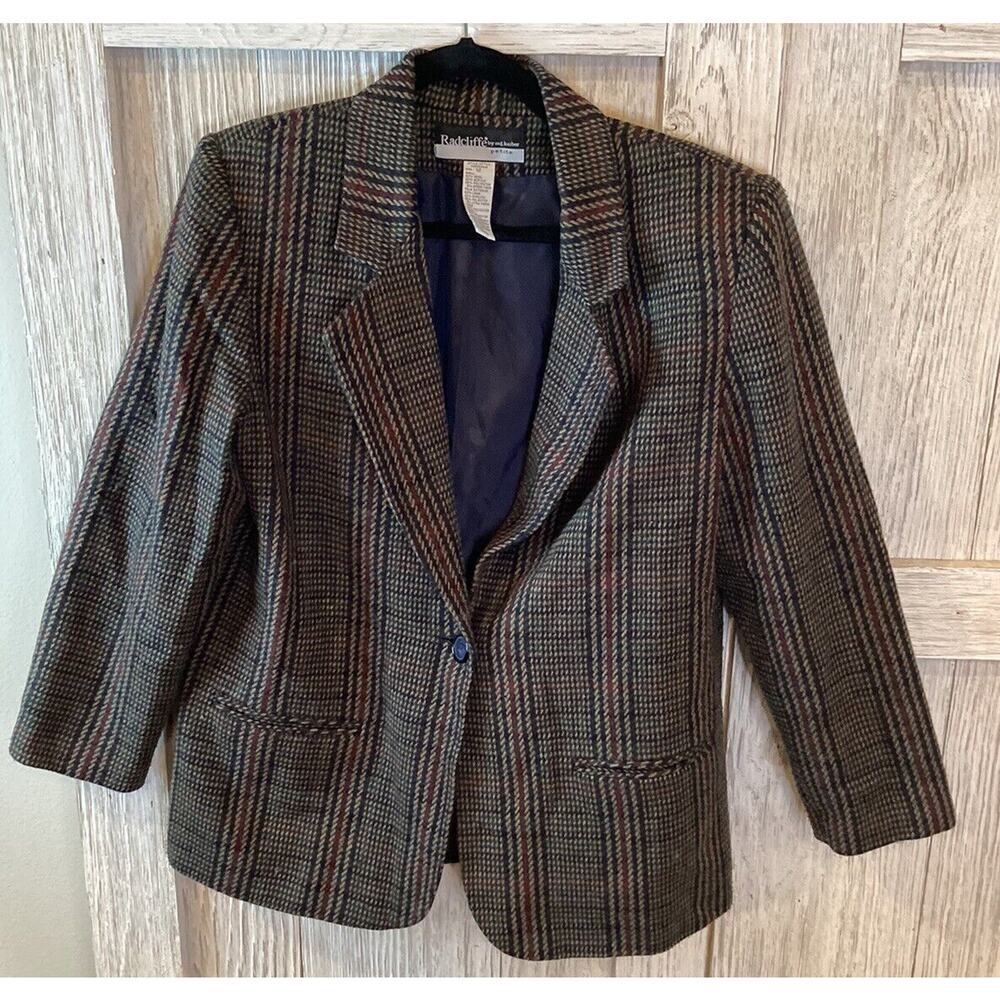 Women's RADCLIFFE By Sag Harbor Multi Color Patterned Blazer Size 12P - Picture 1 of 6